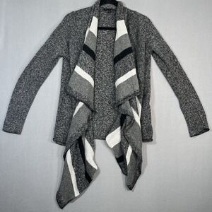 Banana Republic Open Front Cardigan Women Sm Long Sleeve Buttonless Top Gray Blk